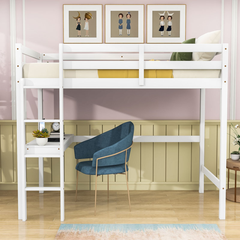 Gertraude Kids Twin Loft Bed, White