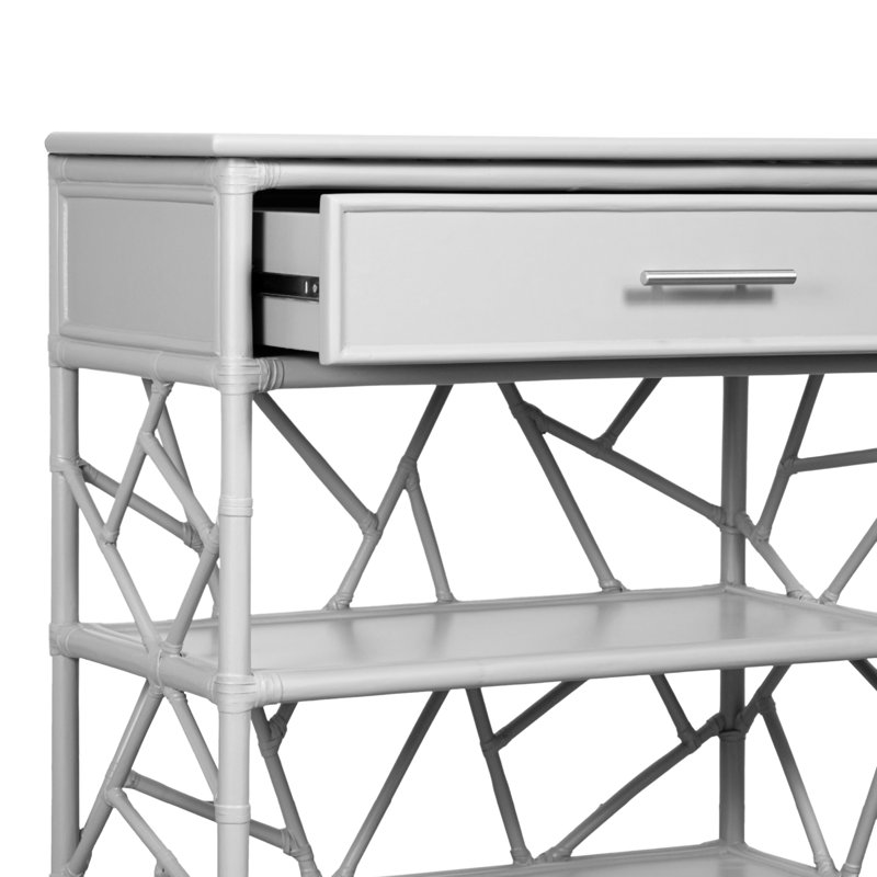 End Table with Storage, White
