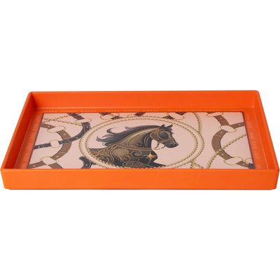 Orange Square Tray For Decor Party Tray Table Trays Decorative Trays For Coffee Table (Orange)