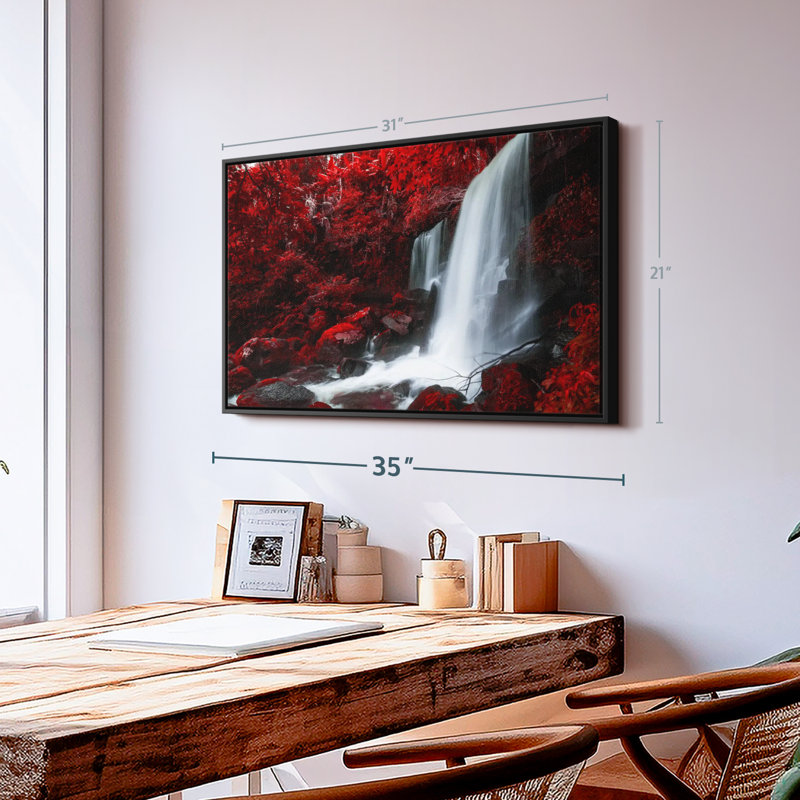 " Red Autumn Waterfall ", 31" H x 21" W