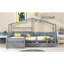 Lit plateforme simple avec trois tiroirs de rangement, gris