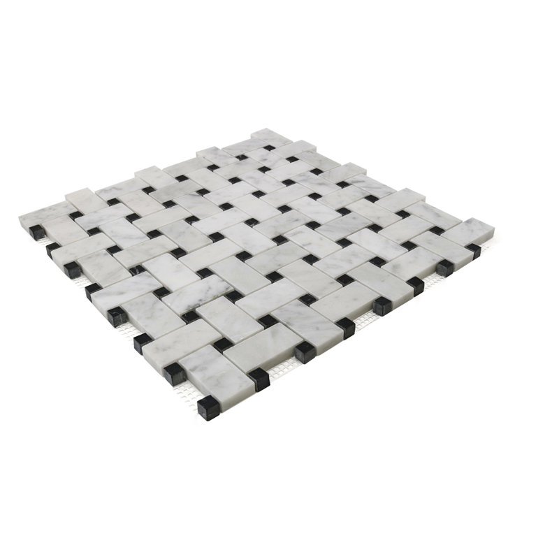 2" x 3" Marble Baskeweave Mosaic Wall & Floor Tile, Aurora