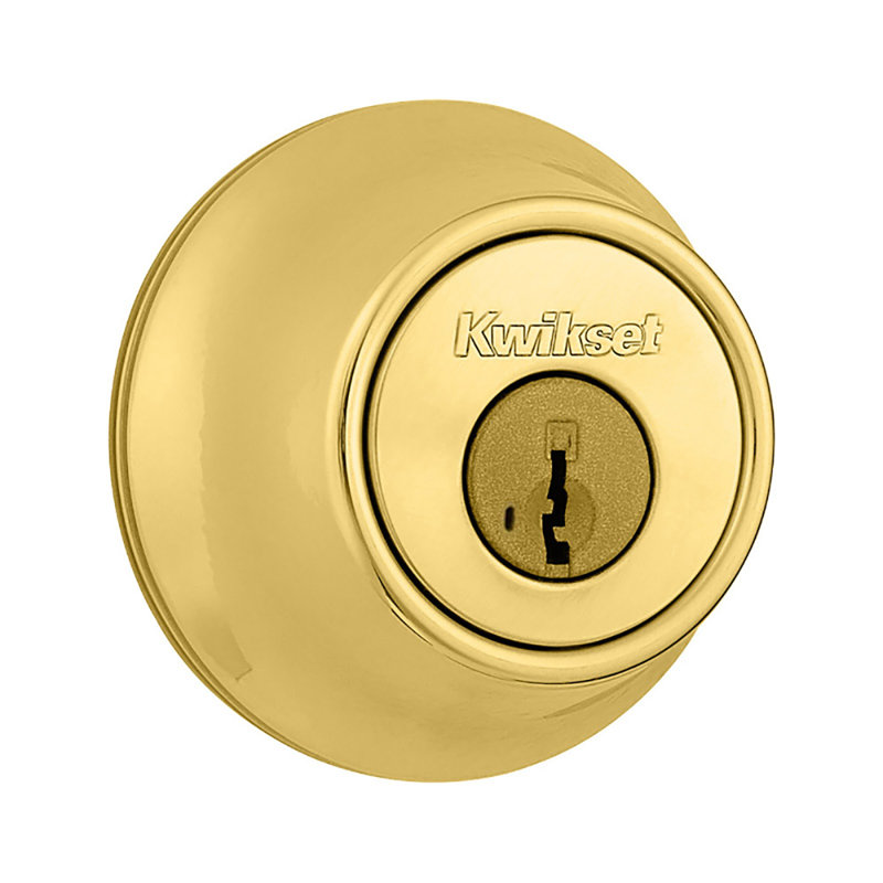 Single Cylinder Deadbolt featuring Smartkey, Polished Brass