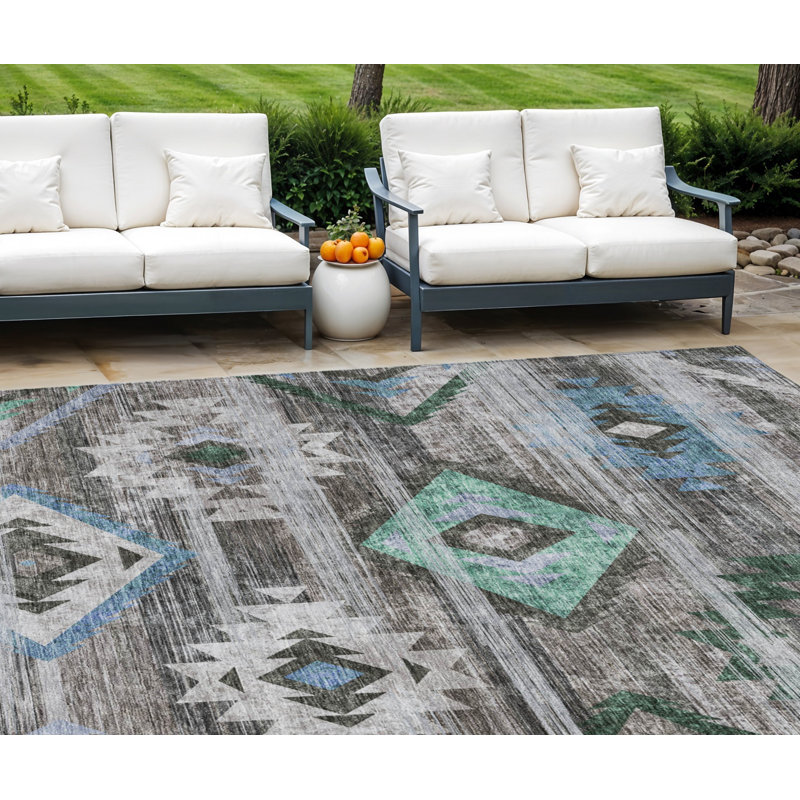 Tapis beige lavable 8 pi x 10 pi Southwestern