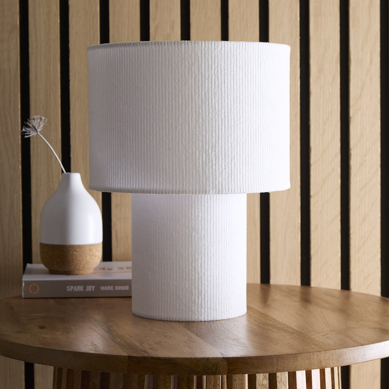 Table Lamp, White, White