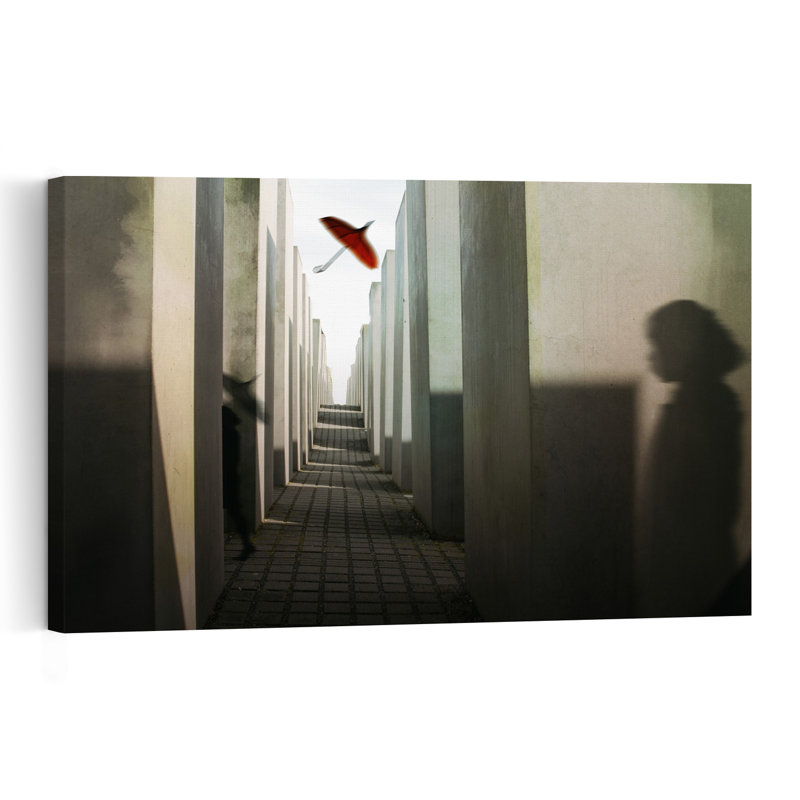 Berlin Memorial Umbrella Geometric Minimalist Modern Architecture Landscape Wall Art Print 1 Piece Wrapped Canvas Wall Art