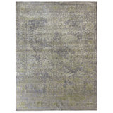 Arabesque Oriental Area Rug in Gray/Silver/Lime