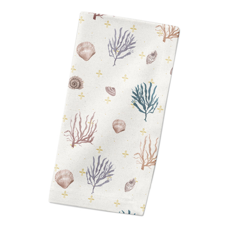 Wrentham Cotton No Pattern Rectangle Napkin, White/Yellow