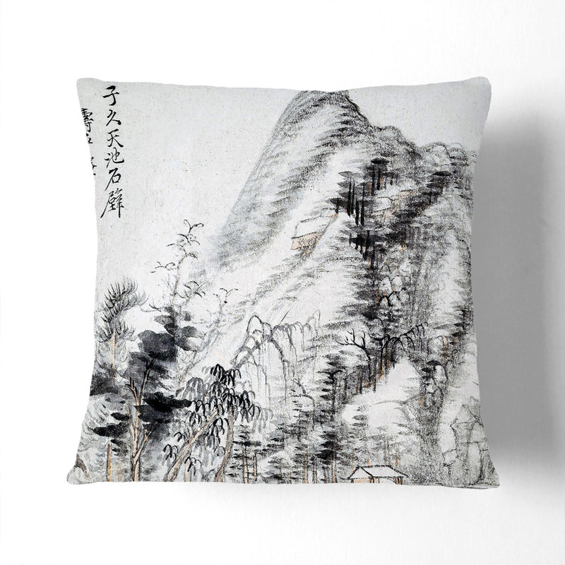 Abstract Square Cushion, 55cm H x 55cm W x 20cm D, White