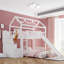 Twin Over Full Bunk Bed With Slide and Storage Stairs-2022369351