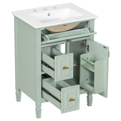 Meuble-lavabo compact de 24 pouces avec rangement