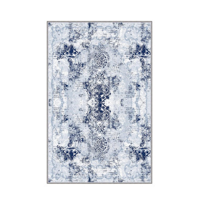 Tapis tissé élégant, 31,5 po x 47,2 po | 100% polyester, hauteur des poils: 0,04 po, hauteur totale: 0,31 po | Antibactérien, feutre en PVC antidérapant | Lavable à la machine, parfait pour le salon et la chambre à coucher