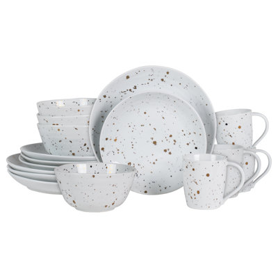 Avondelle Gold Splash 16Pc Dinneware Set-Service For 4