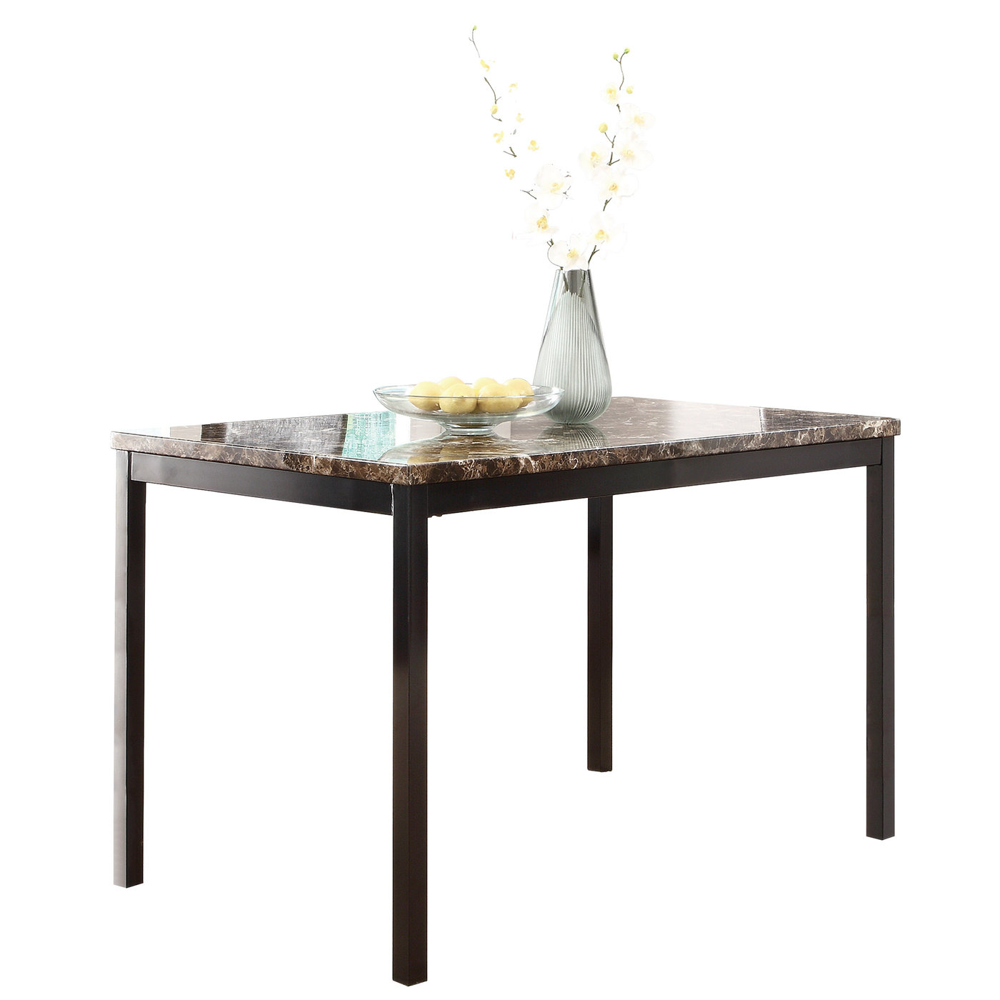 Latitude Run® Oddur Faux Marble Top Metal Base Dining Table | Wayfair