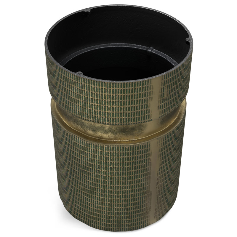 Jalen Light Green Patina Cast Aluminum Round Side Table