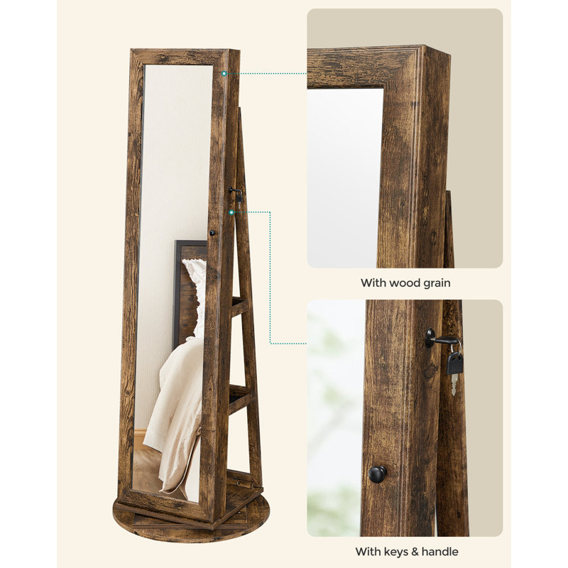 Aaralyn Freestanding Jewelry Armoire, Rustic Brown