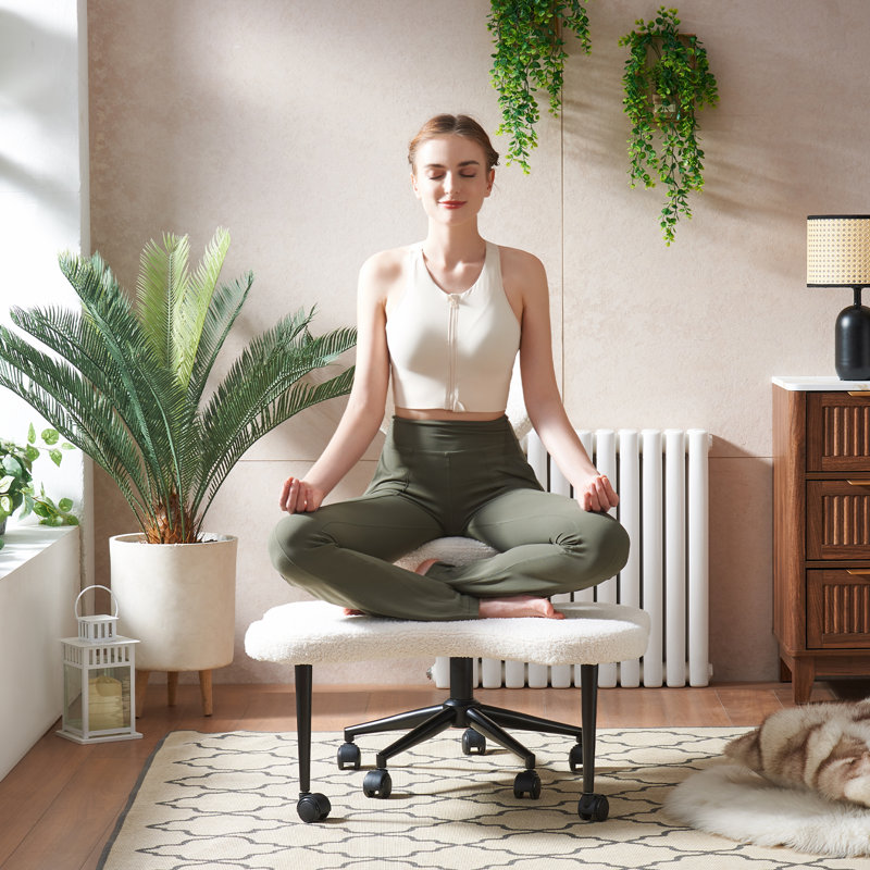 Ergonomic Cross-legged Swivel Chair, Adhd Chair Adjustable Height Meditation Chair With Back Support, Office/Chair