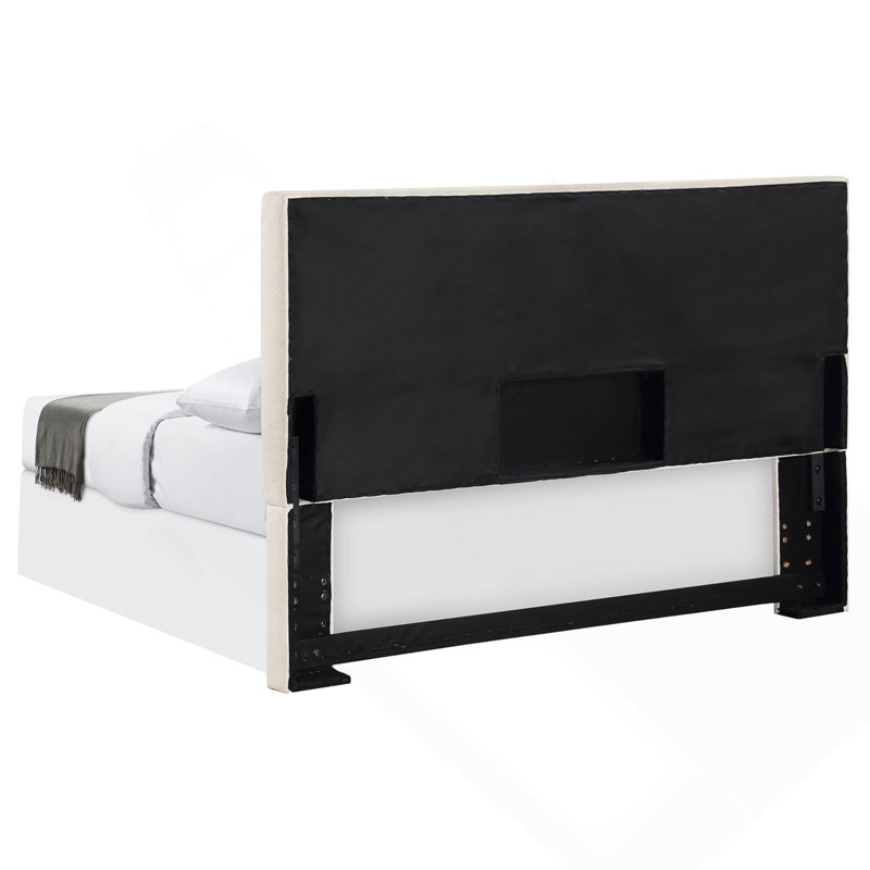 Sand Headboard With Soft Edges, Ivory, Full / Queen