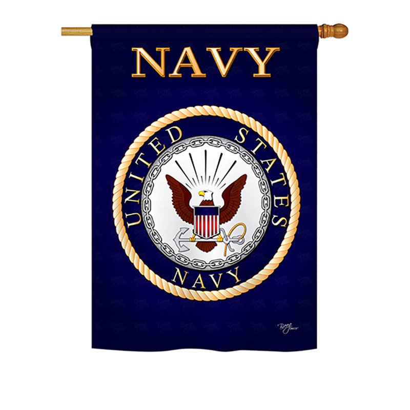 Navy Blue Polyester Military House Flag 28x40