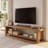 63-Inch Solid Wood TV Stand for 55/65/75-Inch TV, Farmhouse Entertainment Center with Storage Shelves