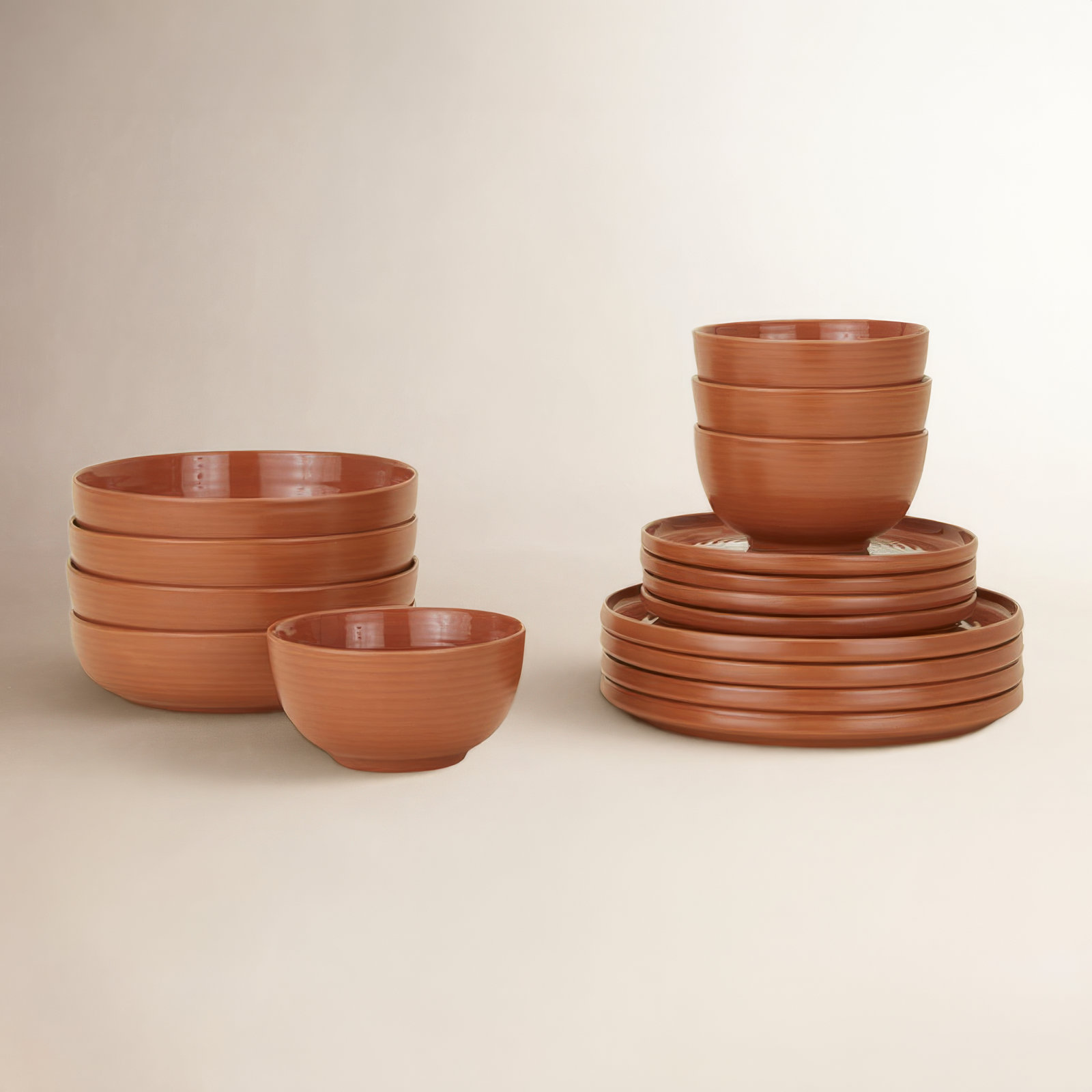 Essential Stoneware Dinnerware Set, Terracotta