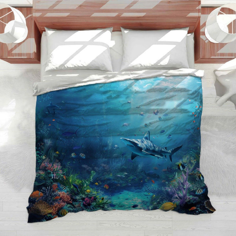 Housse de couette en microfibre Underwater Nature, Lit simple