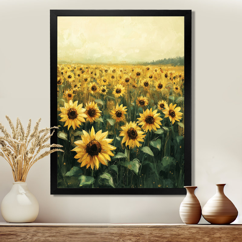 Domiano - Floral Wall Art, 44" H x 34" W, Black, Single Picture Framed Print