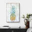 «Kitchen Kitchen», ananas sur fond de style bois, estampe numérique sur toile-94537304
