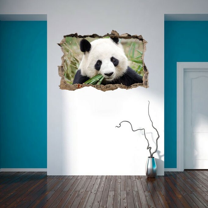 Panda genießt Bambus Wandsticker