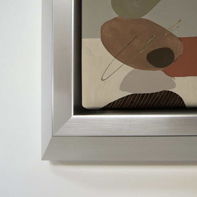 Stone Stack Tan by Patricia Pinto - Graphic Art on Canvas, 44" H x 34" W, Silver