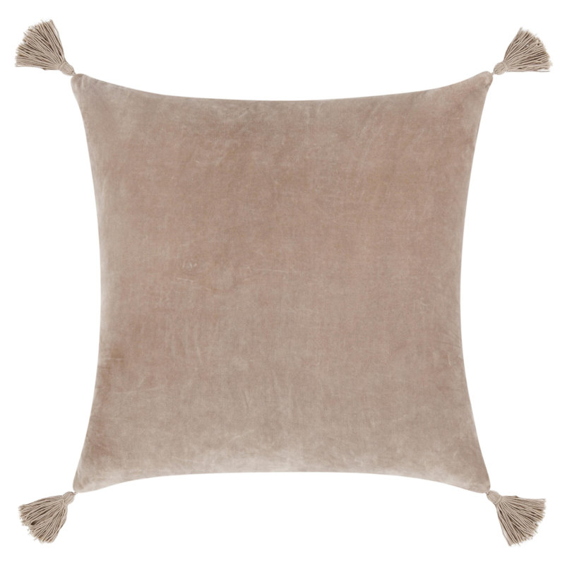 Stonework 22" Cotton Linen Blend Throw Pillow, Clay Brown, Beige/Cream Toile