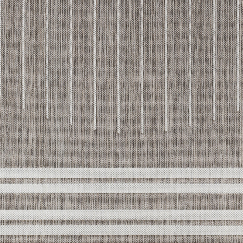 Tapis taupe en polypropylène tissé à la machine Makynzi, Tapis de couloir 2 pi 7 po x 7 pi 3 po