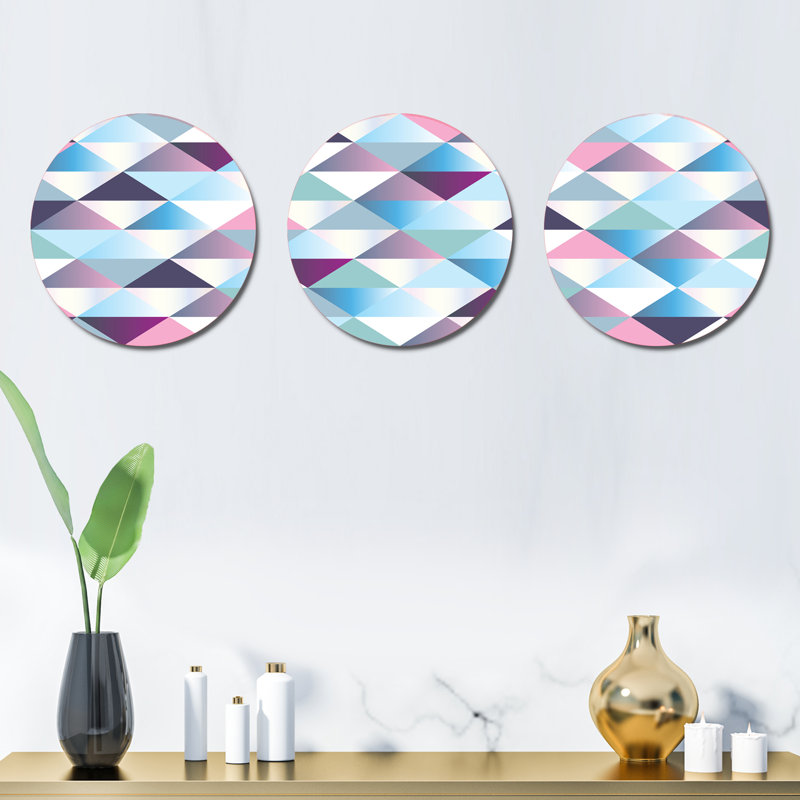 Ensemble de 3 décorations murales triangulaires abstraites 3 pièces