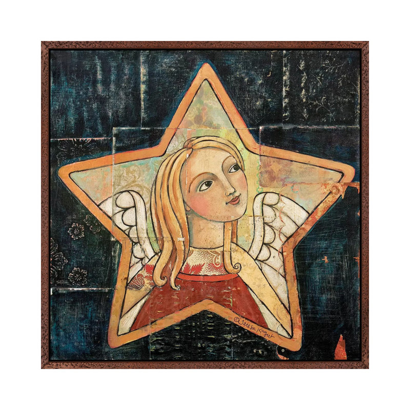 Closer To Heaven by Teresa Kogut - Painting on Canvas, 66.04 cm H x 66.04 cm W, Classic Brown Wood Framed