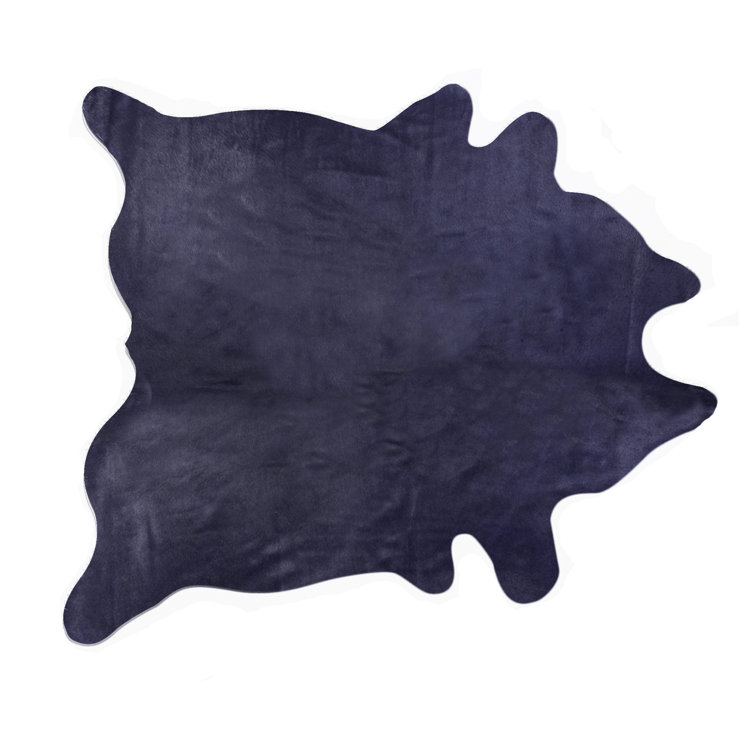 Rondon Navy Blue Cowhide Cowhide Area Rug