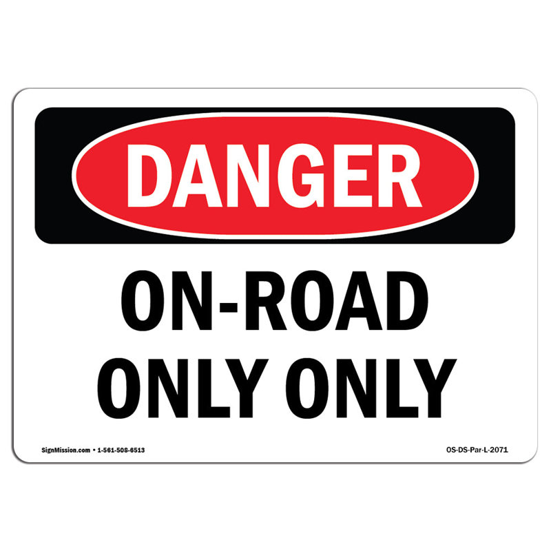 Danger Sign, 12" H x 18" W x 0.1" D