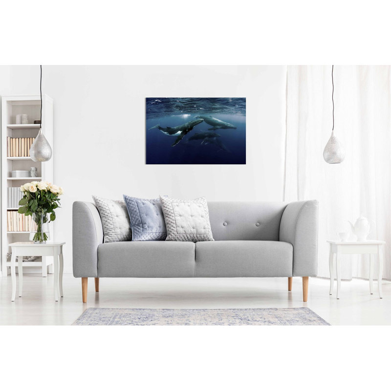Humpback Whale Ocean 2 - Wrapped Canvas Print, 20cm H x 31cm W