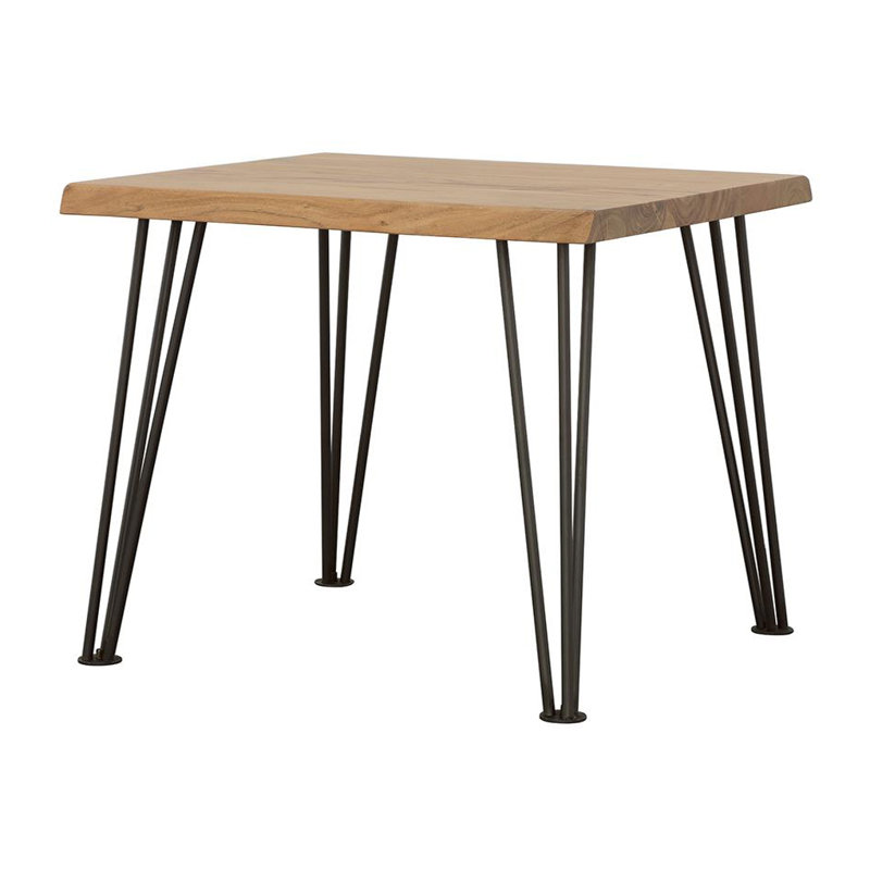 Table basse carrée avec plateau en bois brun naturel