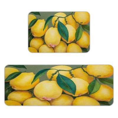 Lemon Cluster, Kitchen Mats Set of 2
