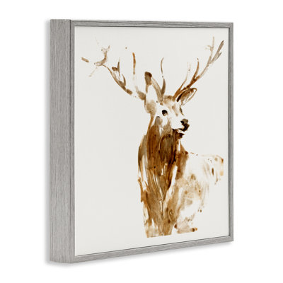 Deer Portrait Head Shot Framed Giclee, design by Lorenzo Collective