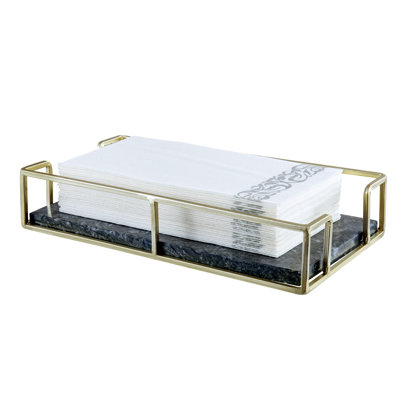 Marble and Metal Freestanding Paper Towel Holder