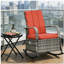 Fauteuil inclinable d'extérieur en rotin d'extérieur, chaise berçante rouge