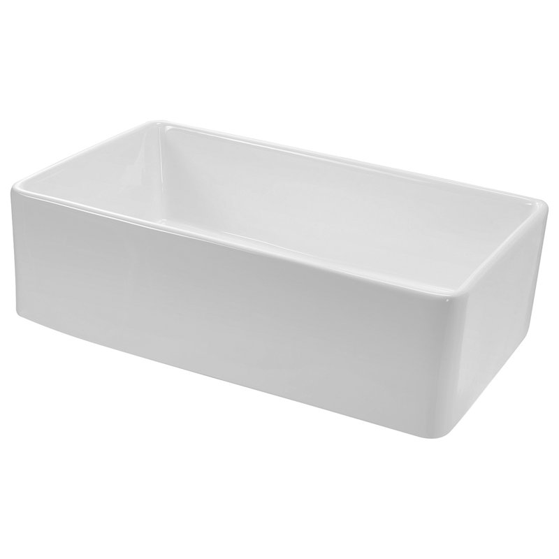 33.5X20 In Farmhouse Sink Undermount Kitchen Single Bowl Basin Fireclay White