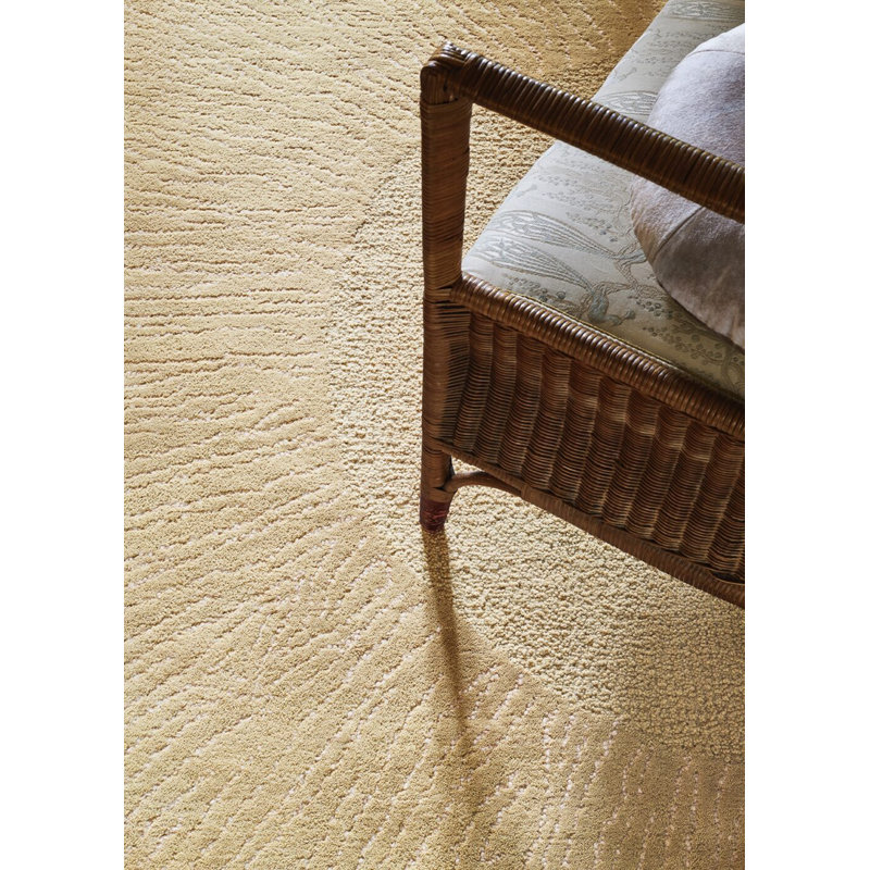 Eye Flower Hand Tufted Abstract Area Rug in Beige/White, Novelty 7'7" x 7'7"