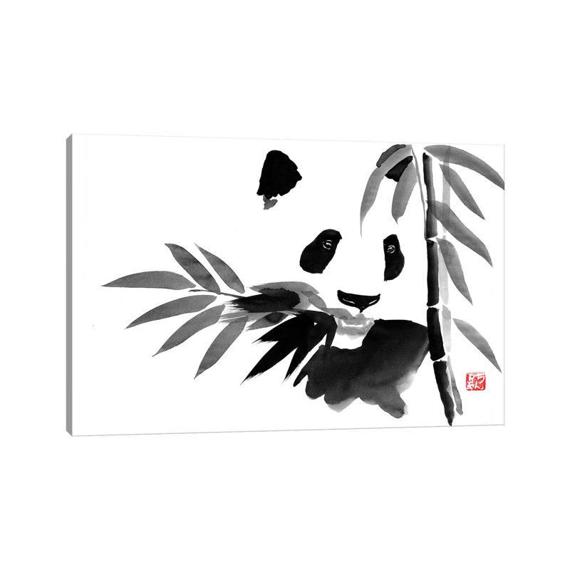 Eating Bamboo by Péchane - Print on Canvas, Wrapped Canvas, 66.04 cm H x 45.72 cm W x 1.91 cm D