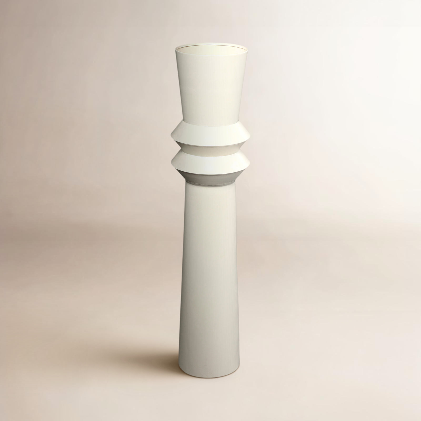 Mable Metal Floor Vase, Cream, 37.8" H x 8.5" W x 8.5" D