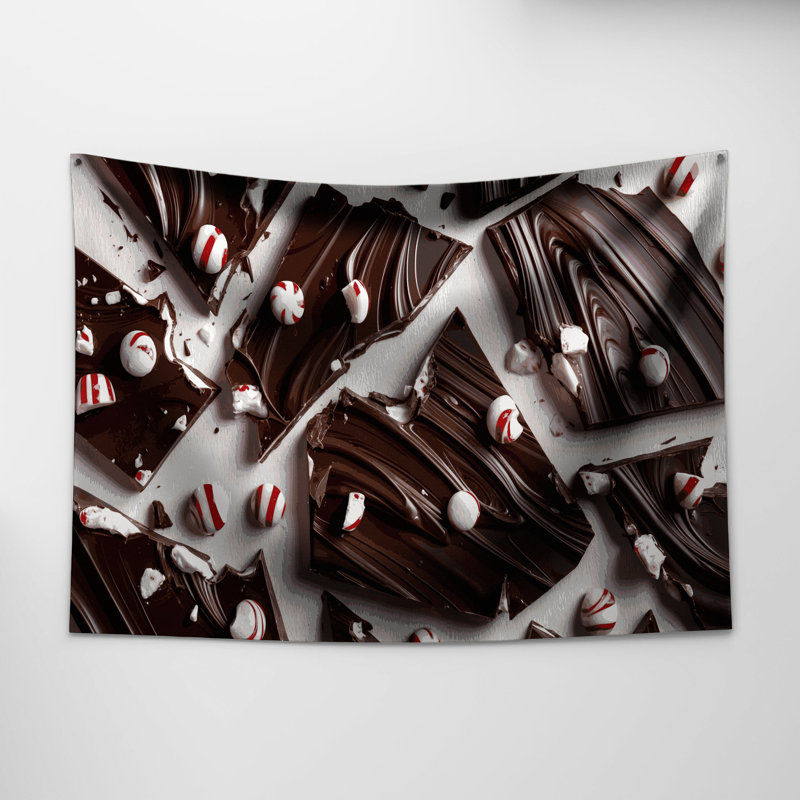 Tapisserie murale de Noël avec écorce de menthe poivrée, 26 po x 36 po