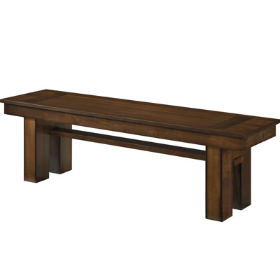 Banc en bois à finition noyer de 58 po x 16 po et 18 po pour les espaces transitionnels décontractés - 18 po x 16 po