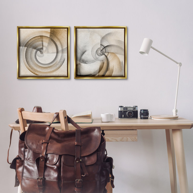 «Spinning Vortex Abstractions», ensemble de 2 toiles flottantes encadrées par Noah Bay, H 18 po x l 18 po