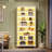 Orthman 68.9" H x 28.35" W Open Bookcase Bookshelf with Adjustable Shelf and Multicolor LED Lights-1493773659